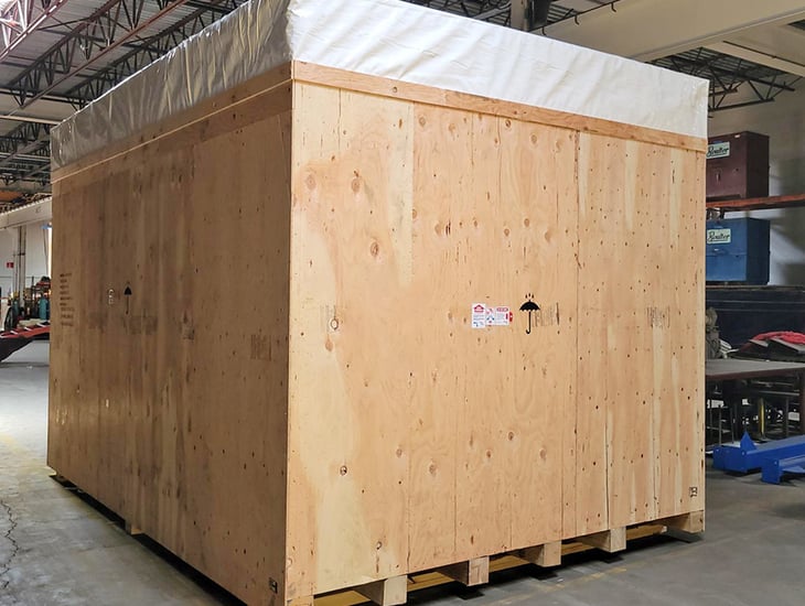 Large custom crate built for export shipping