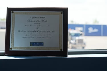 Boulter Industrial Contractors, Inc. named September Business of the Month