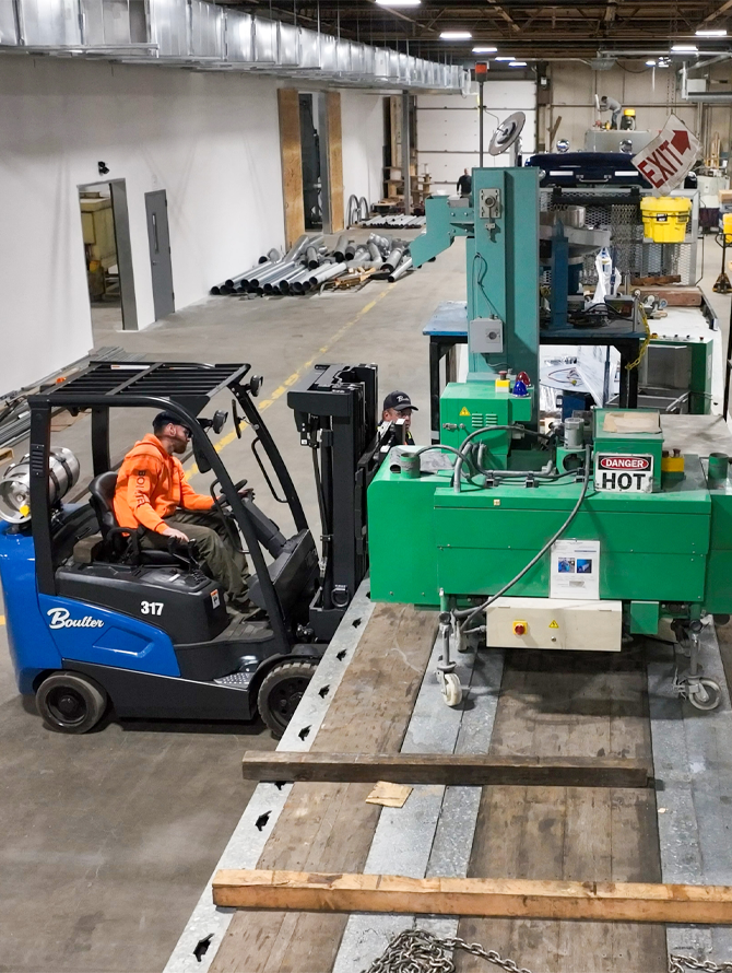 Plant relocation services for large manufacturing facility